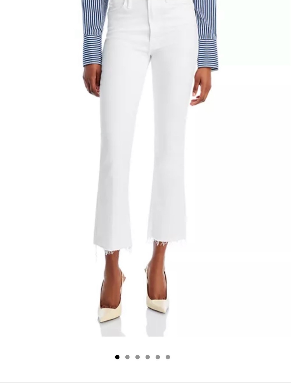 MOTHER sz 31 The Hustler Ankle Fray in White